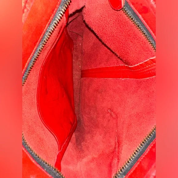 Vintage Red leather Coach Bucket bag duffle crossbody/shoulder Bag purse - Picture 7 of 9